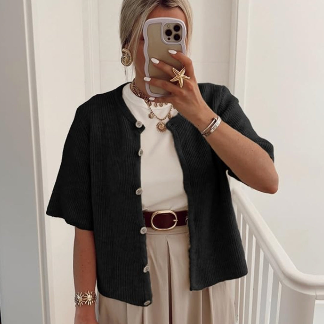 Jasmine™ Half-Sleeve Knitted Cardigan