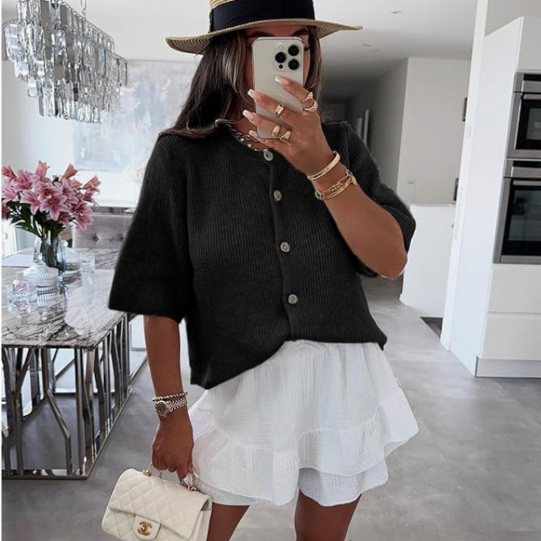Jasmine™ Half-Sleeve Knitted Cardigan