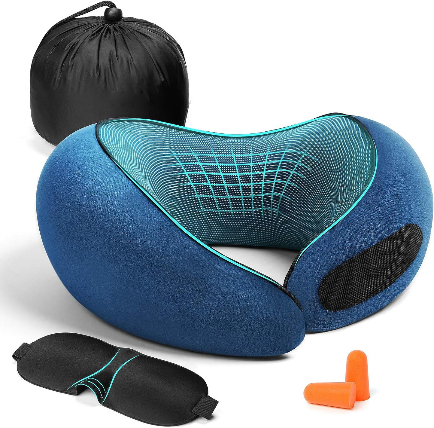AeroEase© Memory Foam Travel Pillow